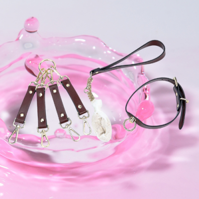 Túi đồ chơi bạo dâm da nâu 8 món