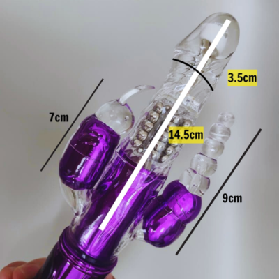 Dương vật giả 3 đầu pin sạc cao cấp