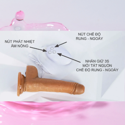Dương vật giả gắn tường rung thụt phát nhiệt 