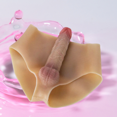 Quần tam giác silicon dương vật giả đặc ruột