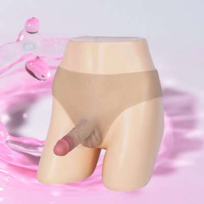 Quần tam giác silicon dương vật giả đặc ruột